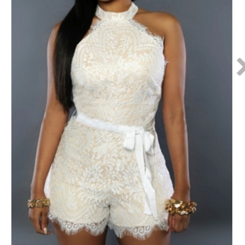 White Lace Romper